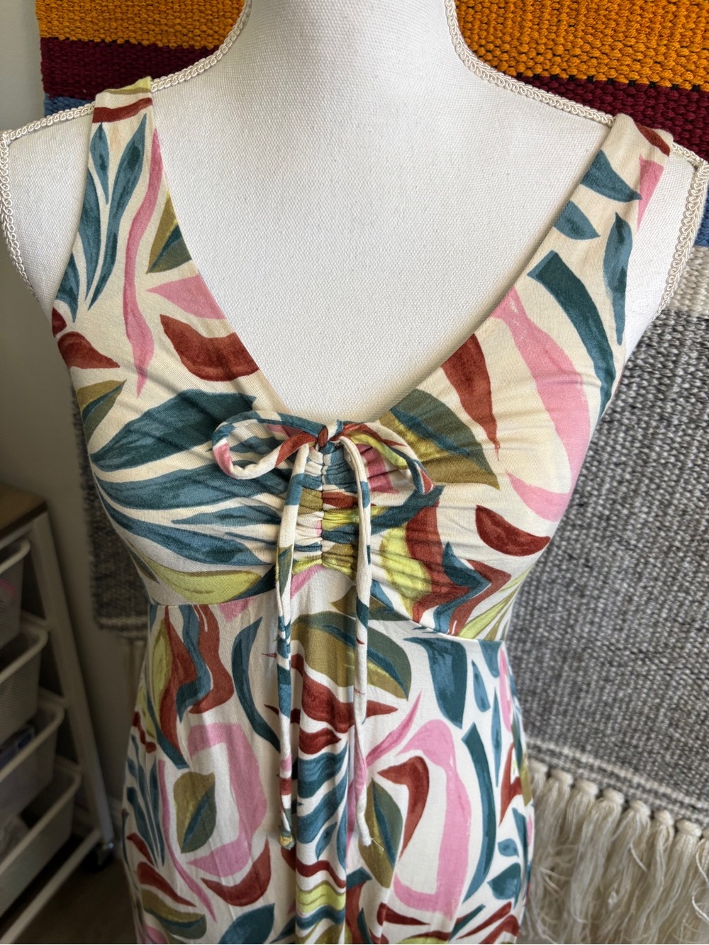 Z Supply Multicolor Leaf-Print Maxi Boho Dress - Picture 2 of 7